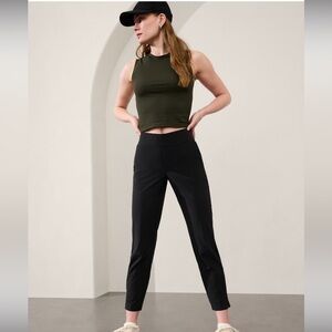 NWT 12P Athleta Black Mid Rise Brooklyn Ankle Pant